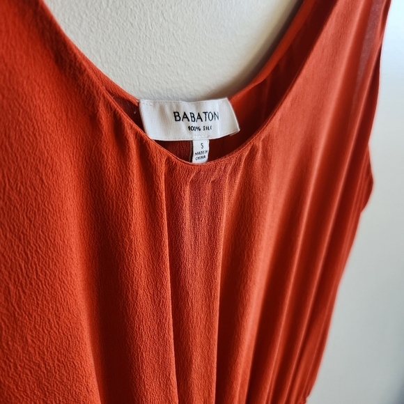 ARITZIA Babaton Orange 100 % Silk Tank Top Sleeveless Dress Size S Coquette - Picture 7 of 15